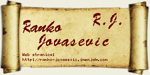 Ranko Jovašević vizit kartica